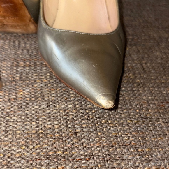 Gently Loved “Romy” Jimmy Choo Metallic Silver Heels - Picture 2 of 8